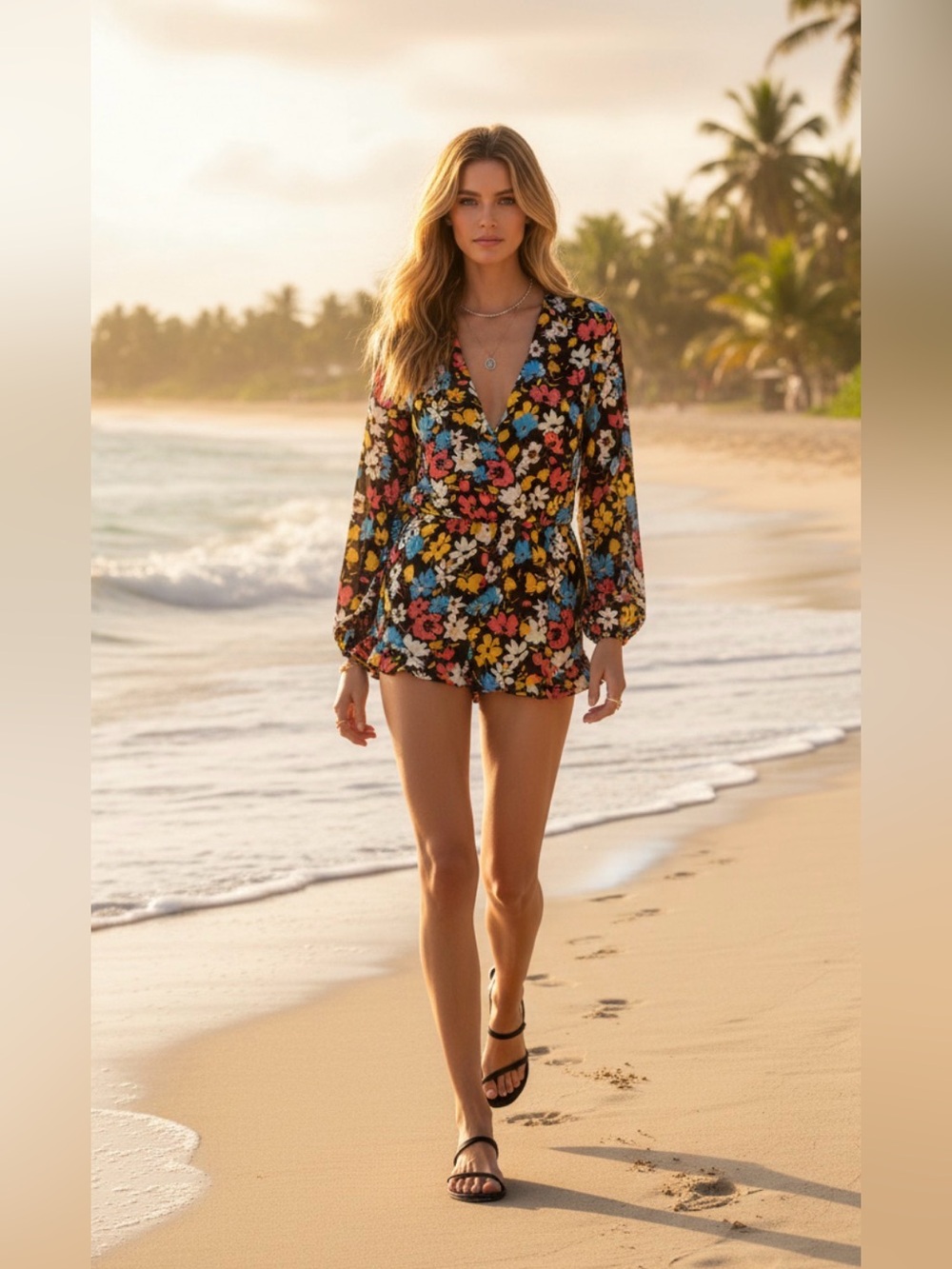 (#181) EIGHT SIXTY Kelly Floral Romper